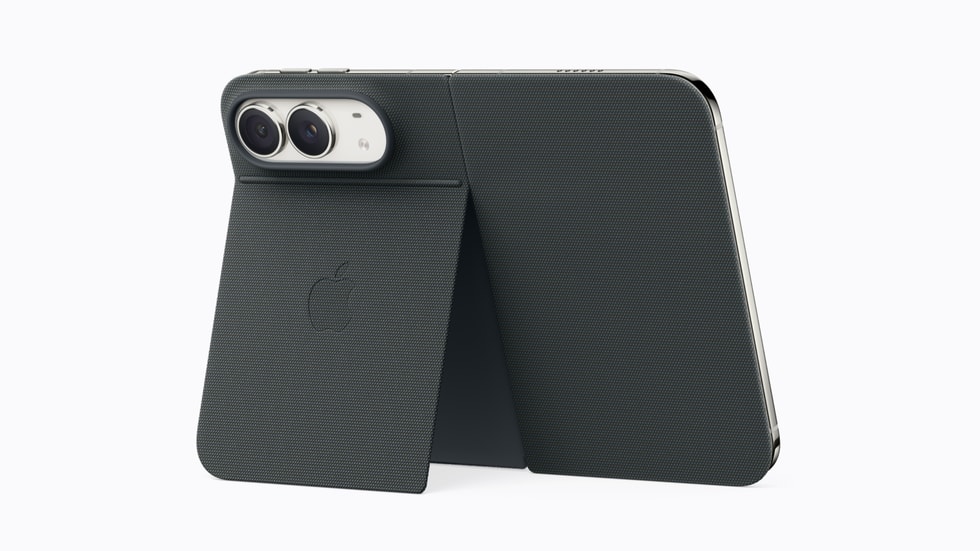 Apple’s own folio case, in navy blue.